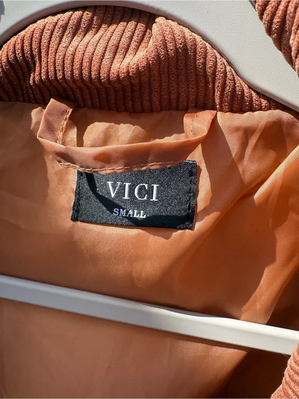 Vici Corduroy Bomber Jacket in Dusty Rose Brown